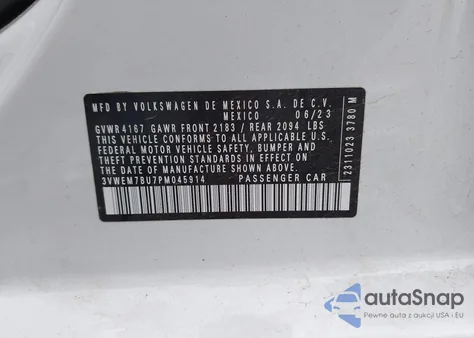 2023 Volkswagen Jetta Se из США, поврежденный, VIN 3VWEM7BU7PM045914